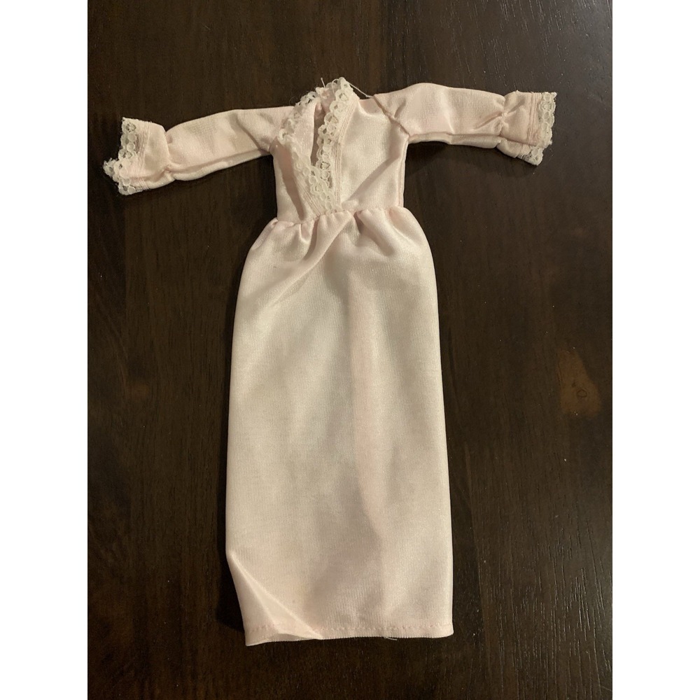 Barbie Bride Wedding Dress Vintage Pale Pink With Lace Long Gown‎